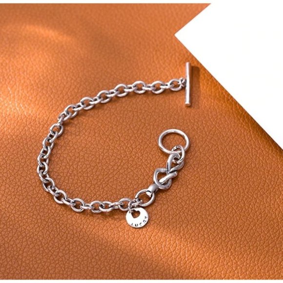 *NEW 925 Sterling Silver Link Toggle Bar Bracelet - Picture 5 of 9